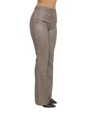 TWIN-SET Pantaloni Twinset in misto lana a fantasia chevron con lurex in DONNA