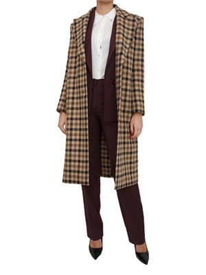 TWIN-SET Pantalone Twinset in misto lana stretch bordeaux in DONNA