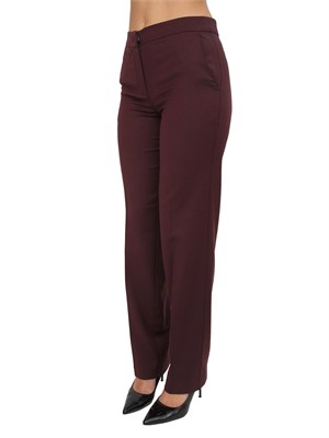 TWIN-SET Pantalone Twinset in misto lana stretch bordeaux in DONNA