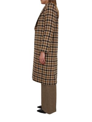 TWIN-SET Cappotto Twinset in saia di misto lana a fantasia check cammello in DONNA