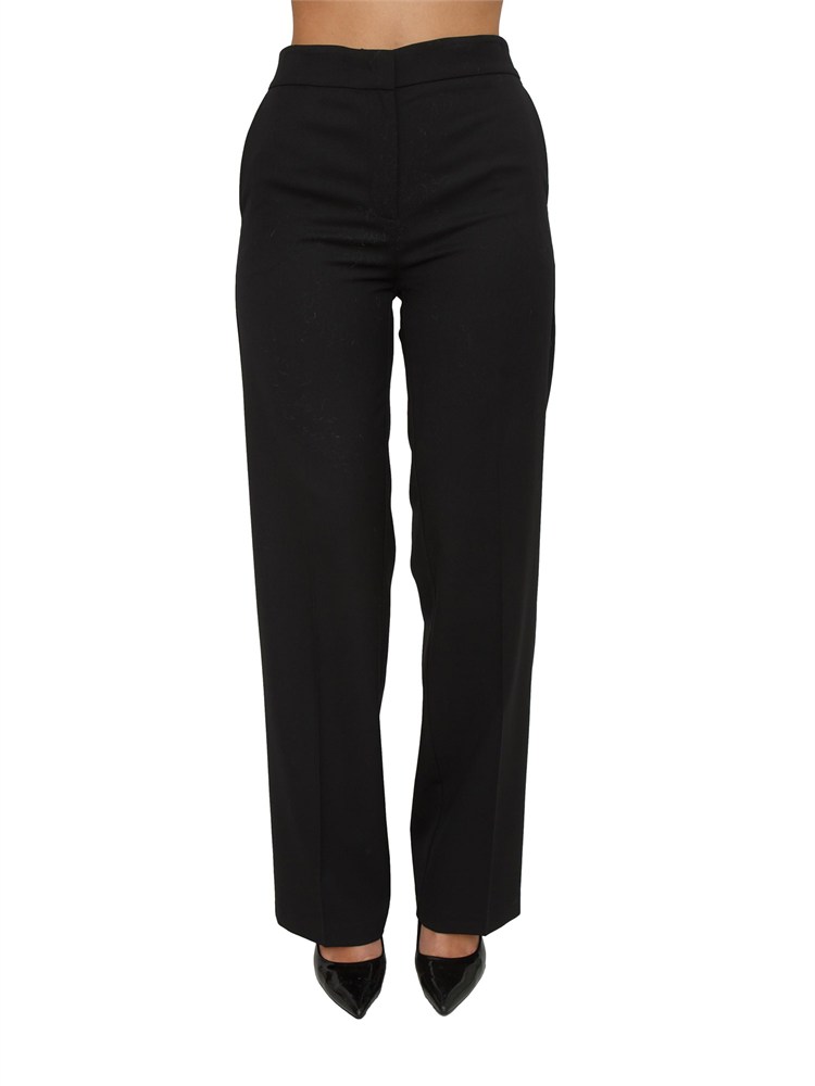 TWIN-SET Pantaloni Twinset in twill misto lana nera