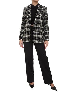 TWIN-SET Pantaloni Twinset in twill misto lana nera in DONNA