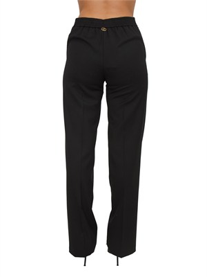 TWIN-SET Pantaloni Twinset in twill misto lana nera in DONNA