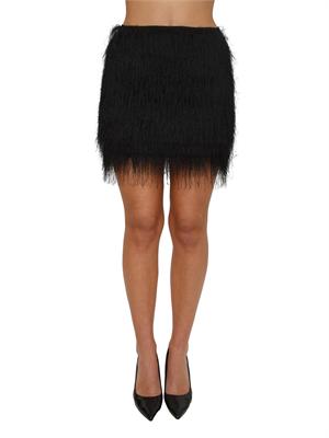 TWIN-SET Minigonna nera Twinset con frange fini in DONNA