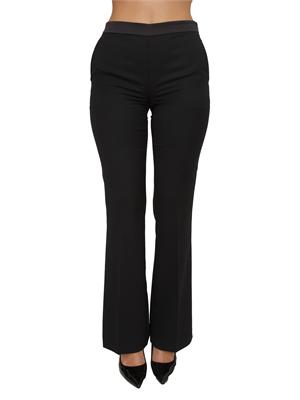 TWIN-SET Pantaloni Twinset in twill misto lana ed inserto raso in DONNA