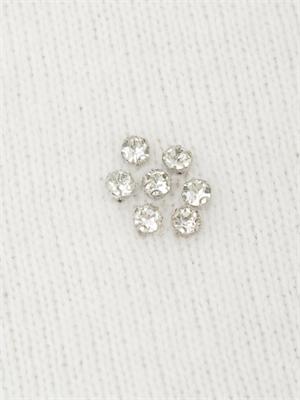 TWIN-SET Maglia Twinset in misto angora bianca con applicazioni strass in DONNA