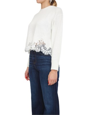 TWIN-SET Maglia Twinset in misto angora bianca in DONNA