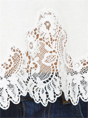 TWIN-SET Maglia Twinset in misto angora bianca in DONNA