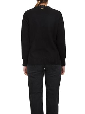 TWIN-SET Maglia Twinset in misto angora nera in DONNA