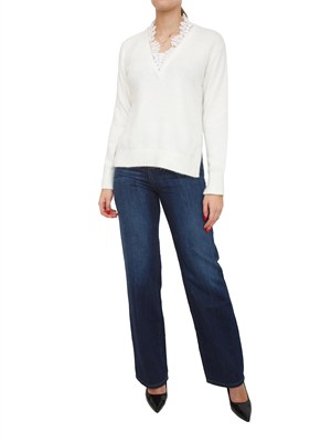 TWIN-SET Maglia Twinset in misto angora bianca in DONNA