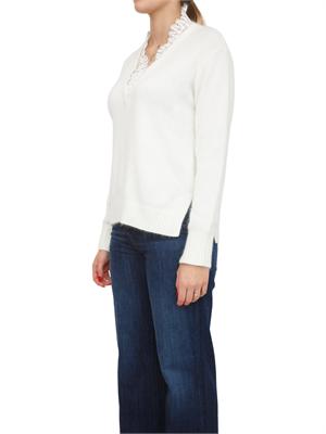 TWIN-SET Maglia Twinset in misto angora bianca in DONNA