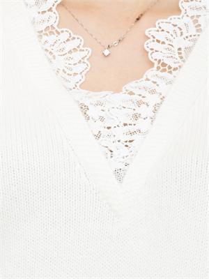 TWIN-SET Maglia Twinset in misto angora bianca in DONNA
