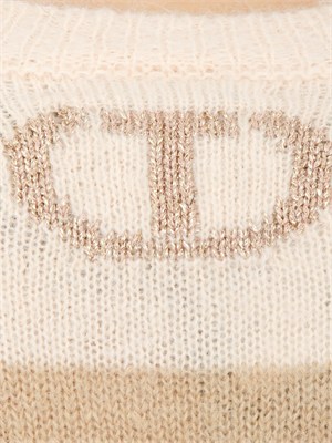 TWIN-SET Maglia Twinset in misto alpaca rosa con lurex in DONNA