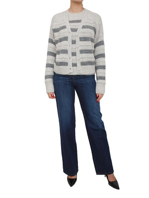 TWIN-SET Maglia Twinset in misto alpaca grigia con lurex in DONNA