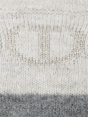 TWIN-SET Maglia Twinset in misto alpaca grigia con lurex in DONNA