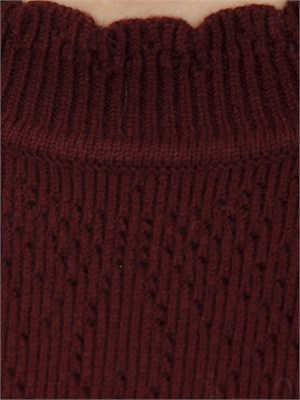 TWIN-SET Maglia cropped Twinset in misto viscosa bordeaux in DONNA