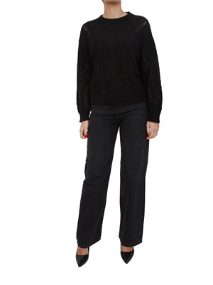 TWIN-SET Maglia Twinset in misto mohair nera in DONNA