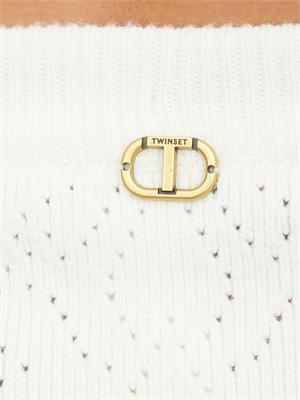 TWIN-SET Gonna Twinset in misto viscosa bianco panna in DONNA