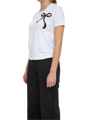 TWIN-SET T-shirt bianca Twinet in cotone con inserto in organza in DONNA