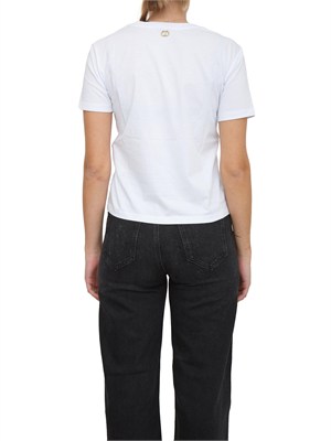 TWIN-SET T-shirt bianca Twinet in cotone con inserto in organza in DONNA