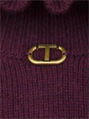 TWIN-SET Maglia Twinset in misto lana bordeaux in DONNA