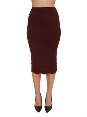 TWIN-SET Gonna Twinset in misto viscosa bordeaux in DONNA