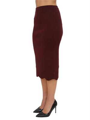 TWIN-SET Gonna Twinset in misto viscosa bordeaux in DONNA