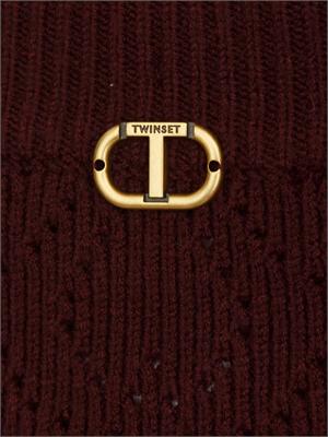TWIN-SET Gonna Twinset in misto viscosa bordeaux in DONNA