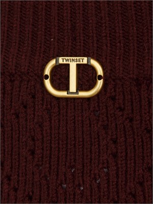 TWIN-SET Gonna Twinset in misto viscosa bordeaux in DONNA