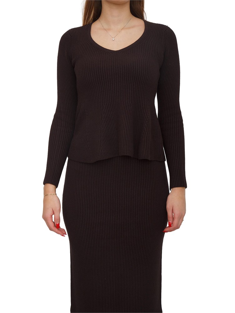 TWIN-SET Maglia Twinset misto viscosa marrone