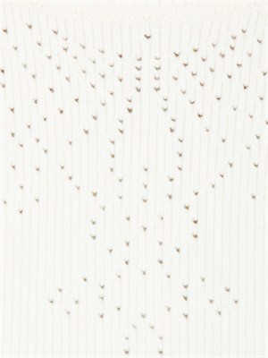 TWIN-SET Maglia cropped Twinset in misto viscosa bianco panna in DONNA