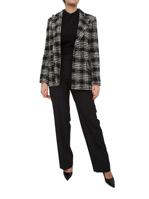 TWIN-SET Maglia polo cropped Twinset in misto angora nera in DONNA
