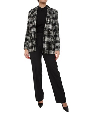 TWIN-SET Maglia polo cropped Twinset in misto angora nera in DONNA