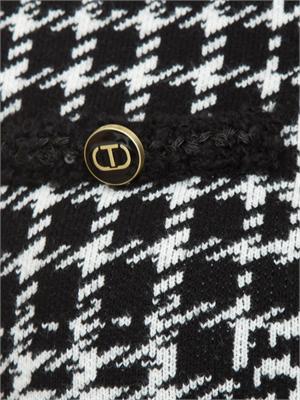 TWIN-SET Abito maglia Twinset in misto lana pied de poule nero in DONNA