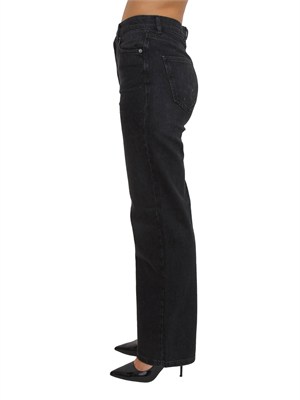 TWIN-SET Jeans nero Twinset in cotone stretch con strass in DONNA