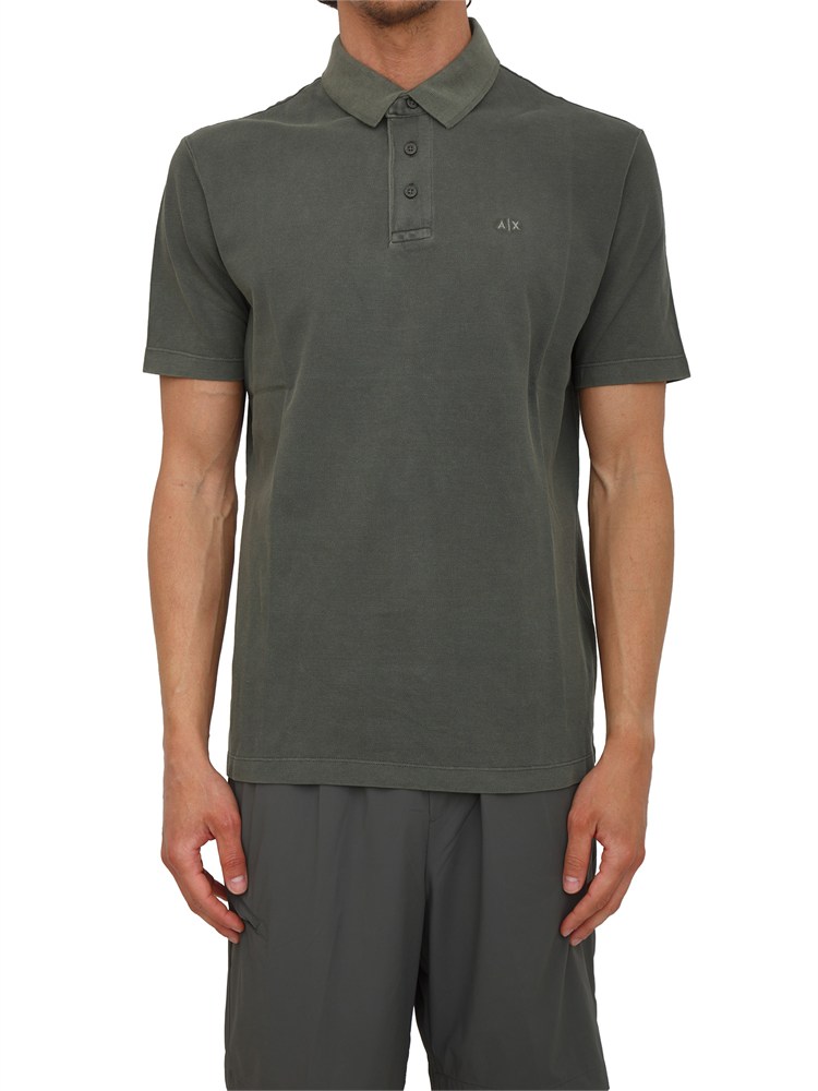 Polo Armani Exchange uomo in cotone verde