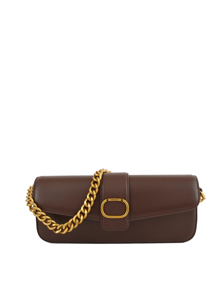 TWIN-SET Borsa a tracolla Twinset ‘Amie’ in pelle marrone
