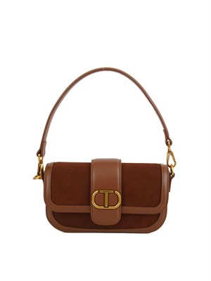 TWIN-SET Borsa a tracolla in suede Twinset marrone in DONNA