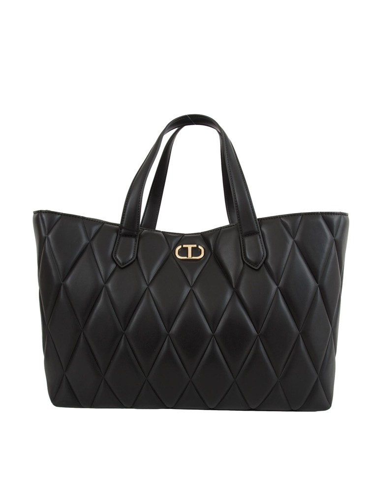 TWIN-SET Borsa shopper Twinset trapuntata nero
