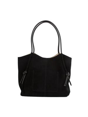 TWIN-SET Borsa shopper Twinset in suede con nodi nero in DONNA