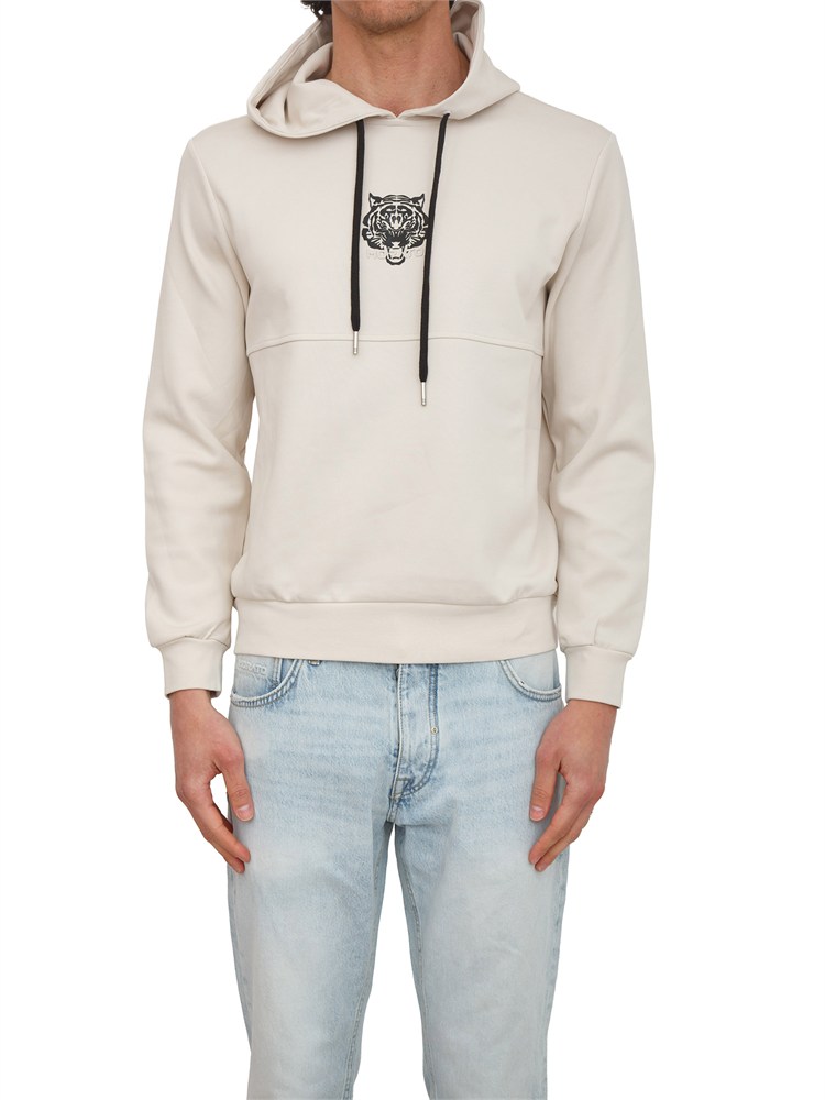 Felpa cappuccio Antony Morato in cotone interlock beige