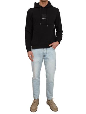 Felpa cappuccio Antony Morato in cotone interlock nera in UOMO