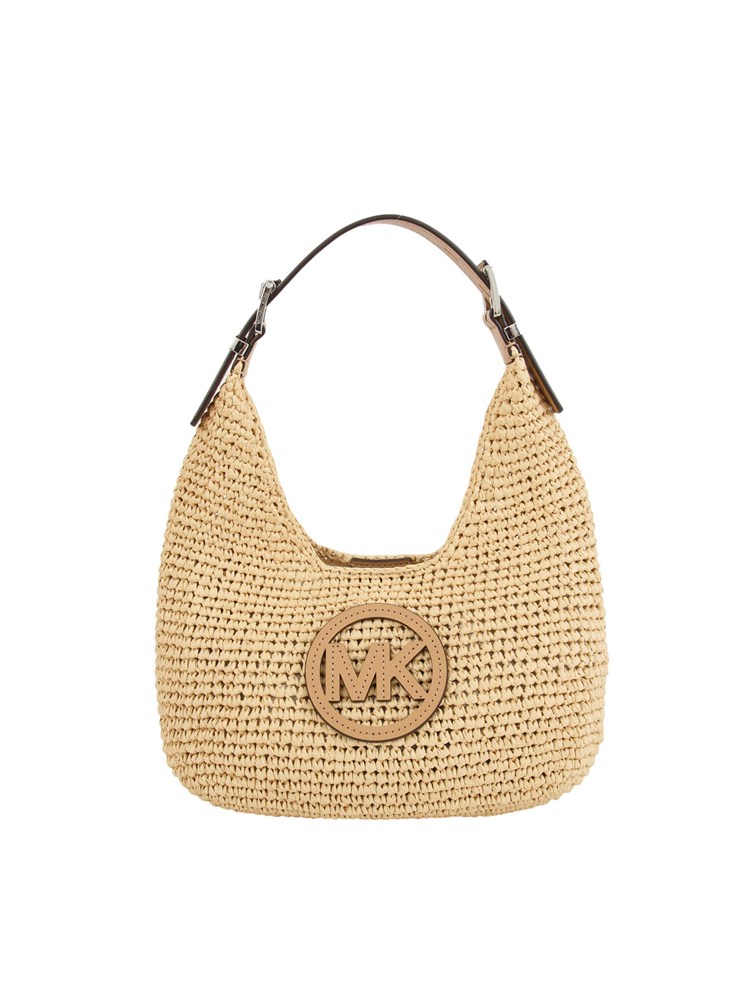 MICHAEL MICHAEL KORS Borsa a spalla Michael Kors Nolita modello intrecciata a mano beige