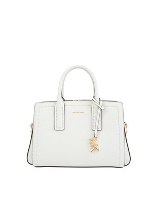 MICHAEL MICHAEL KORS Borsa a mano Michael Kors Laila piccola in pelle martellata bianco in DONNA