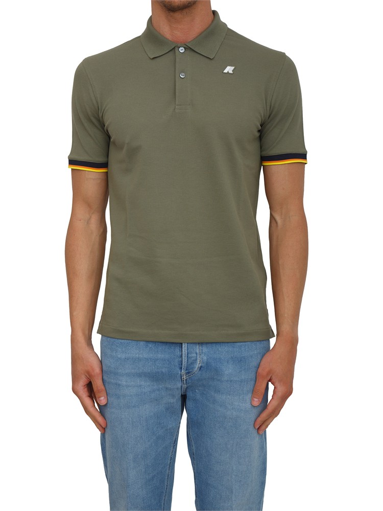 Polo uomo Vincent K-WAY in piquÉ di cotone verde