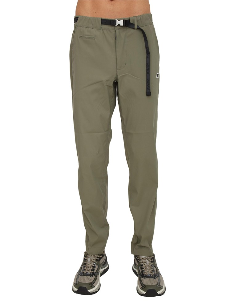 Pantaloni uomo Douvres K-WAY in tessuto tecnico verde