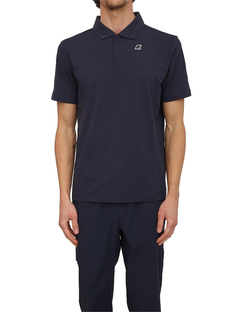 Polo unisex Decouvrir K-WAY in tessuto antipiega blu