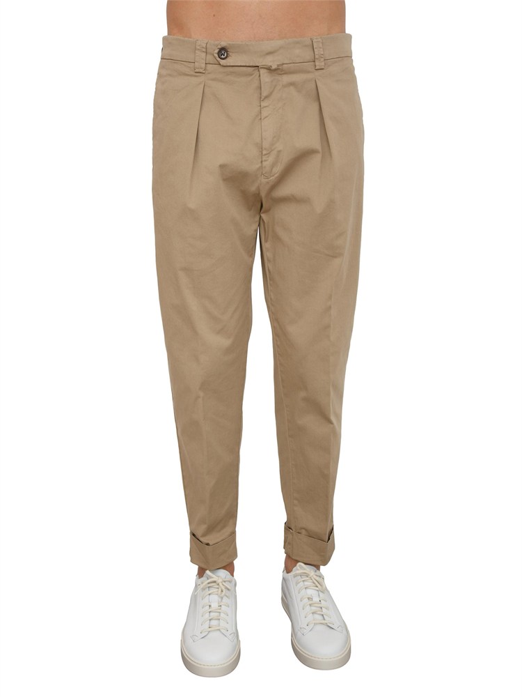Pantaloni uomo Berwich in cotone elasticizzato beige