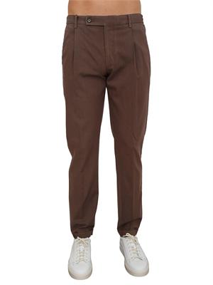 Pantaloni chino uomo Berwich in fresco lana marrone in UOMO