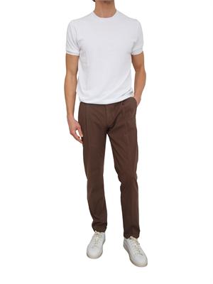 Pantaloni chino uomo Berwich in fresco lana marrone in UOMO